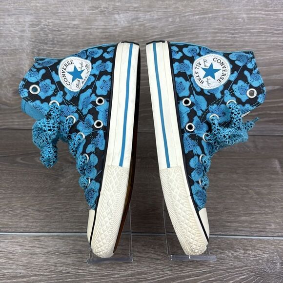 Converse CT All-Star x Dr Woo Little Girl Sz 13 Hi Top Blue Floral Sneakers - Picture 9 of 12